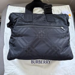 Burberry Nylon Jacquard Tote Bag