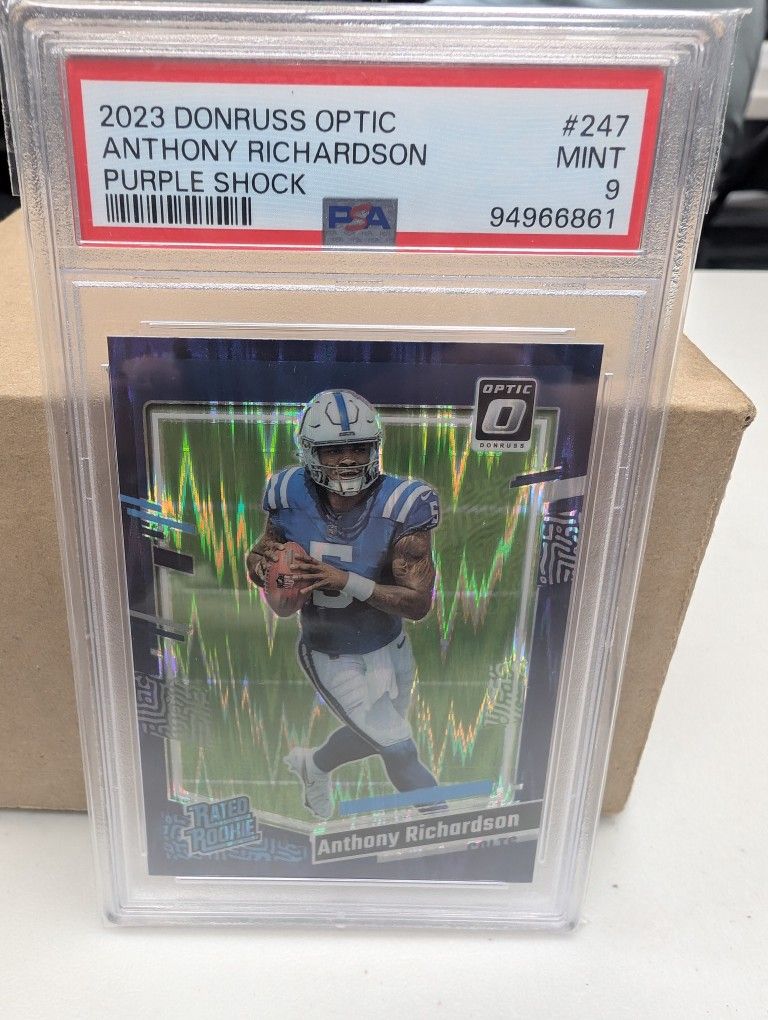 2023 Panini Donruss Optic Anthony Richardson Purple Shock Rookie PSA 9