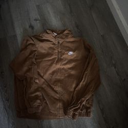 Brown Nike Sportswear Club Men's Corduroy Harrington Jacket Vintage Size Large NEGOTIABLE 