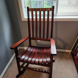 Dark Cherry Wood Rocking Chair