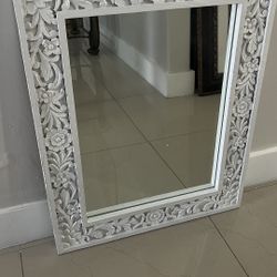 Vintage Floral Carved Wall Mirror