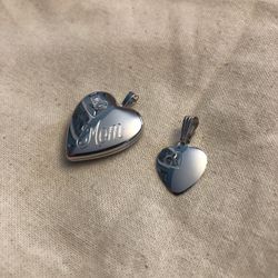 Mother Daughter Diamond Locket Necklace Set