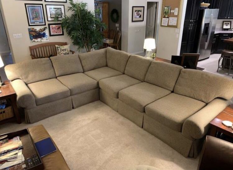 Fabric Sectional 2 Piece Couch / Sofa