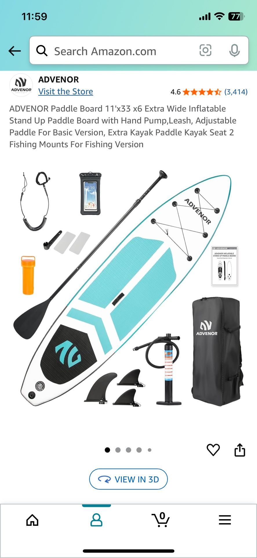 Advenor Paddle Board With Life Vest Included