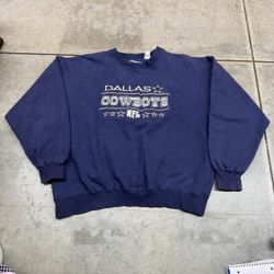 vintage dallas cowboys majestic navy and white crewneck size xl