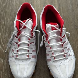 Red And White Nike Shoes Good For Running And A Lot Of Thing