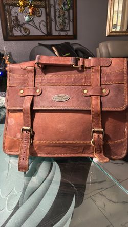 Vintage Brown Leather Messenger Bag