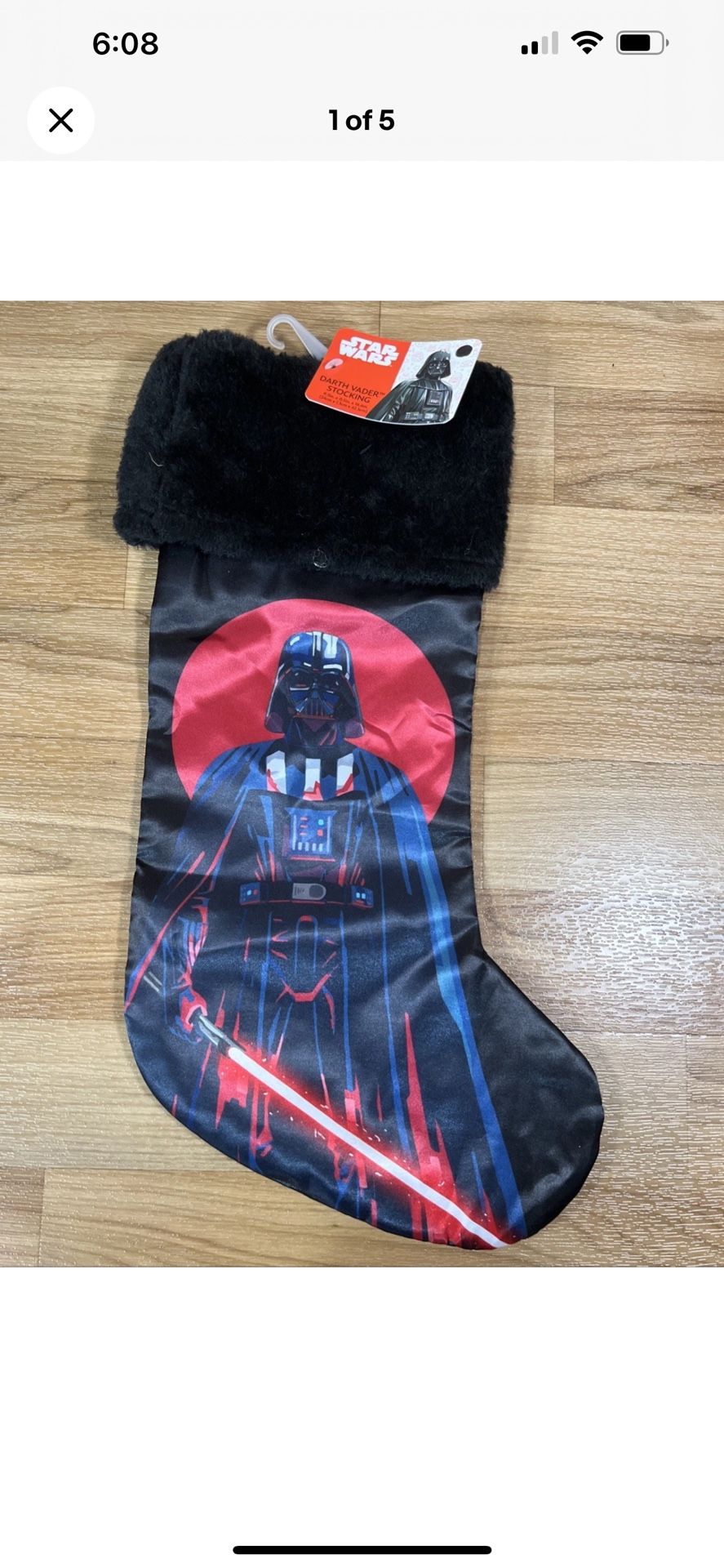 DISNEY Star Wars - Darth Vader Christmas Stocking 16.6”