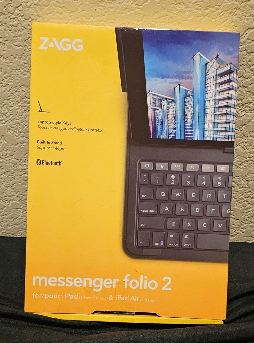 Folio 2 Case for iPad Air 3 & 7/8 Gen Ipad/Bluetooth Keyboard