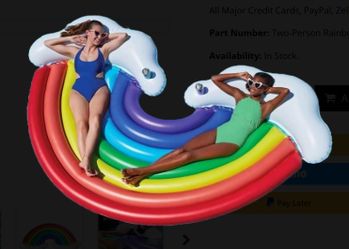 Member'S Mark Two-Person Rainbow Float| Big Size Holds 2 People | 2 Person Capacity (BRAND NEW)