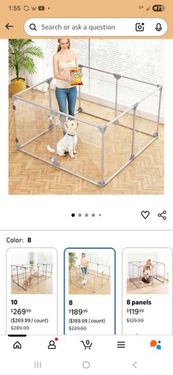 24" 8 Panel Acrylic Dog Playpen  New 