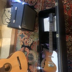 Danelectro 12 String Electric Guitar, Amp And Acoustic 