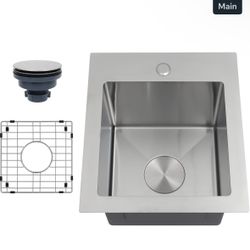 Bar Sink 17 X 19 inch,Small Bar Sink Drop in,Wet Bar Sink,Small RV Sink 