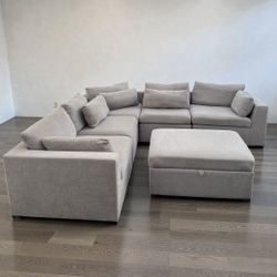 GREY SECTIONAL MODULAR COUCH 
