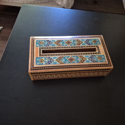 Persian Khatam Tissue Box / Handcrafted Khatam-Marquetry Tissue Holder