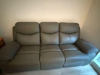 Reclining Leather Sofa - 3 Seats