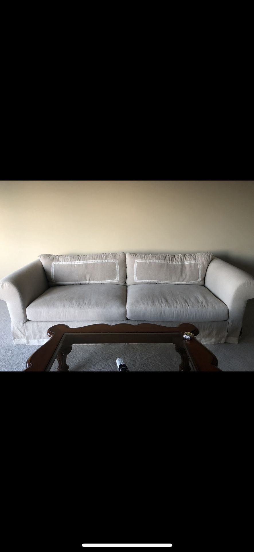 Linen And Feather Down Sofa