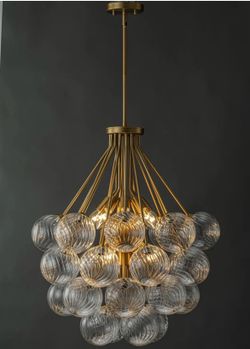 15 Light Dimmable Tieref Glass Bubble Chandelier - brand new