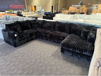 Large comfy black sectional