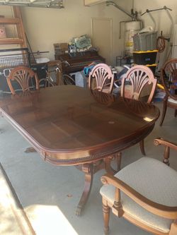 Red Wood Dining Table for 8