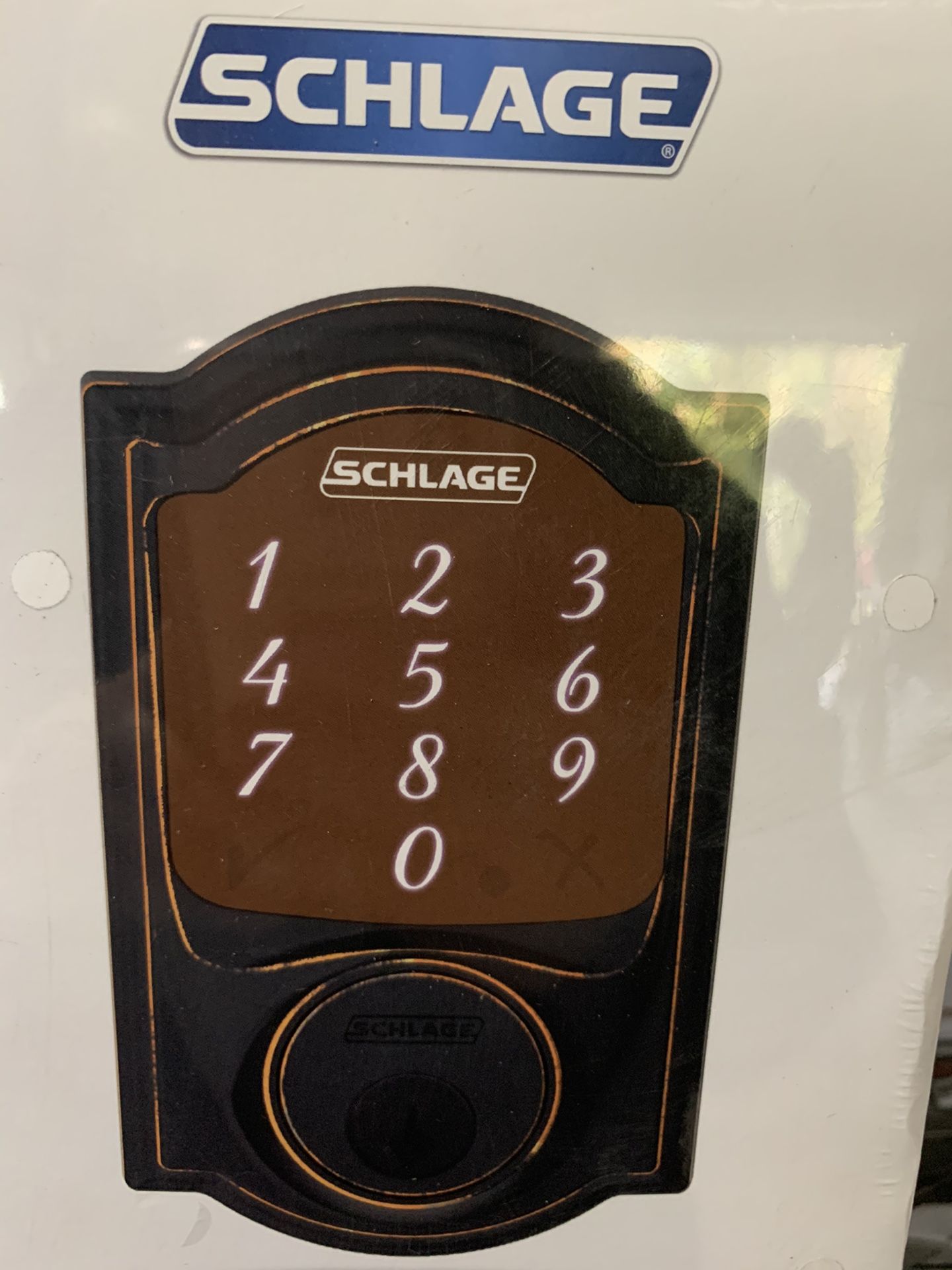 Schlage Camelot aged bronze sense smart door lock