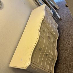 White Full Size Girls Bed Set  ( Need Painting )