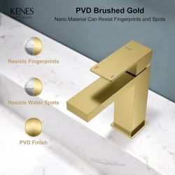 Brand New Brushed Gold Bathroom Faucet, Single Handle