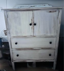 Tall White Real Wood Armoire