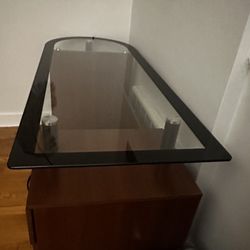 Glass Top Office Desk With Drawers