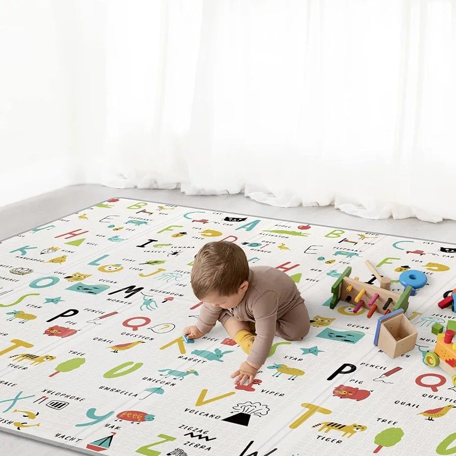 Babebay Baby Play Mat, 79x71 Large Baby mat for Floor, Soft Foam Play mat for Floor, Waterproof Baby Crawling Mat, Foldable Play Mat for Baby,Kids,Tod