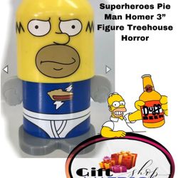 Burger King Simpsons Pop-Up Superheroes Pie Man Homer 3” Figure Treehouse Horror W56