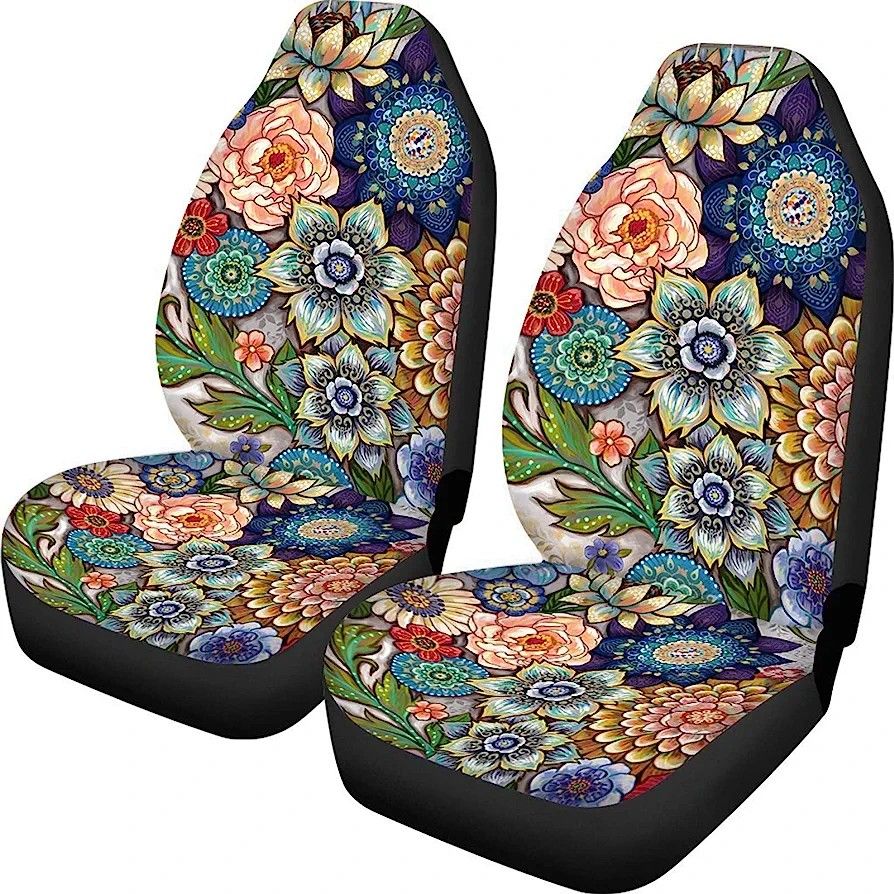 TOADDMOS Boho Vintage Floral Mandala Car Accessories Seat Cover

