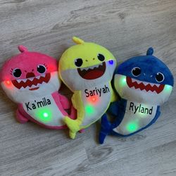 Baby Shark Plush Singing LED Light Plush Toys Music Doll English Song Toy Gift
