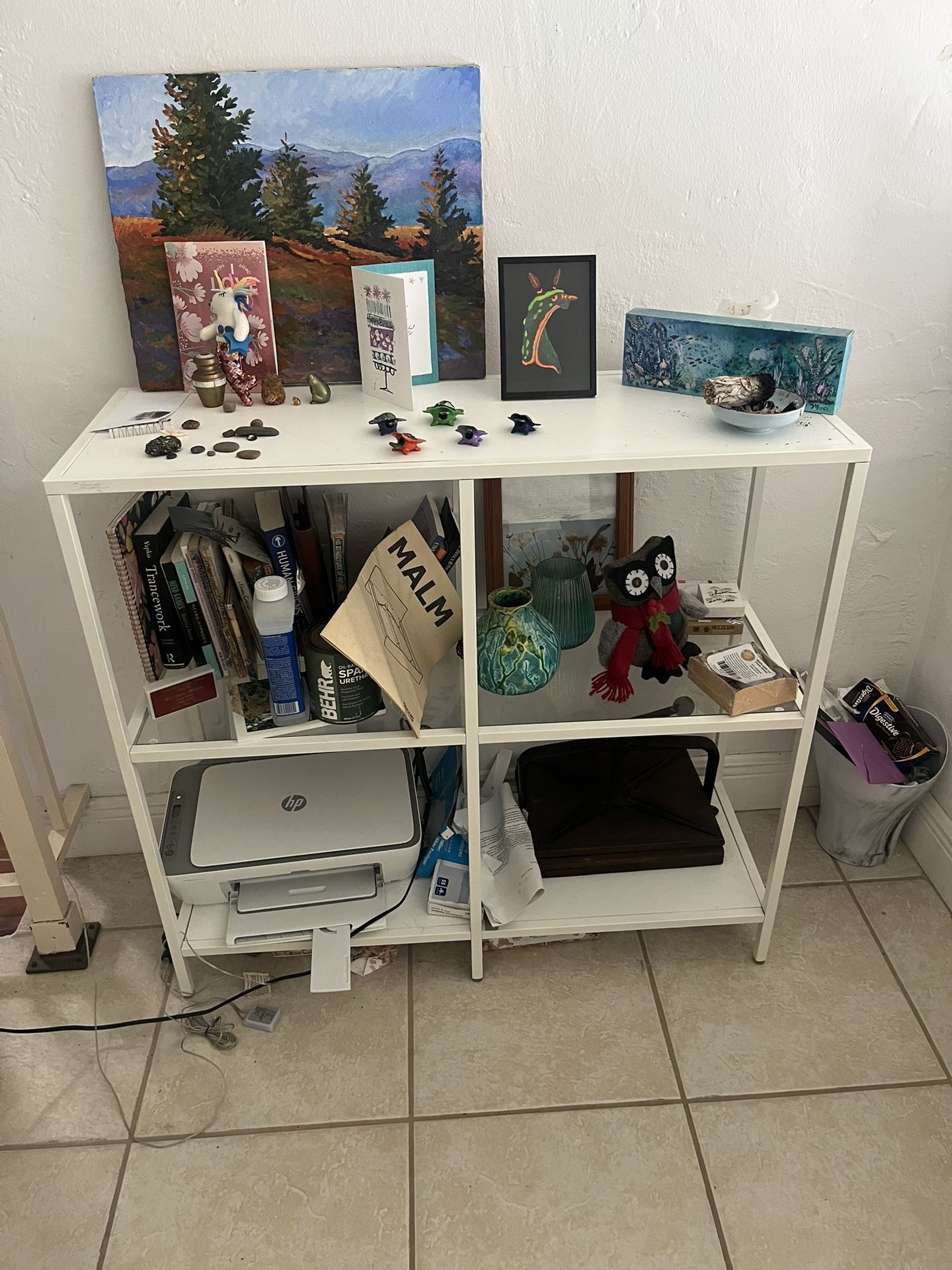 White Three Level Ikea Shelf Bookcase
