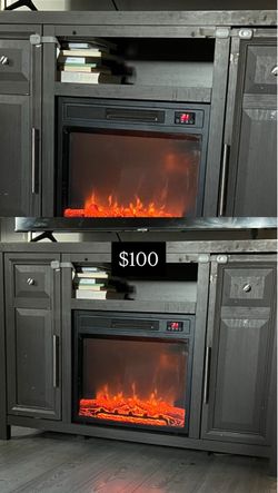 Tv stand with fireplace