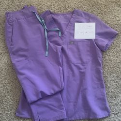 Figs Women Scrub Set Purple