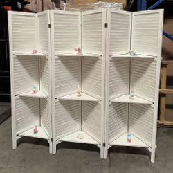 New In Box 6 Panel 67x16 Inches Each Panel Wooden Privacy Wall Home Decor Office Room Divider Vintage White Or Brown Color 