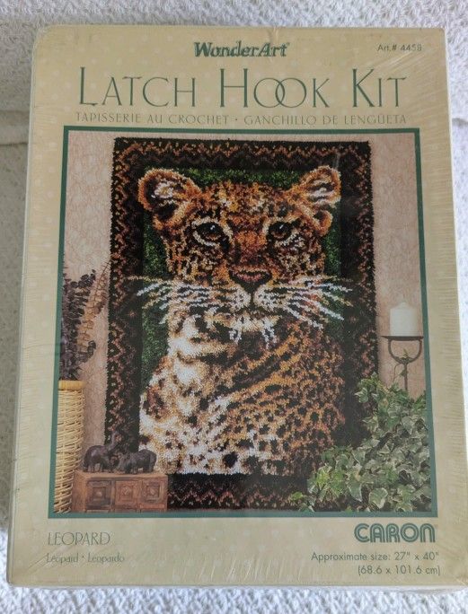 Latch Hook Kit Leopard Caron 27" X 40" Wonder Art #4458