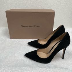 Gianvito Rossi Black Suede Leather Gianvito 105 Heels Size 5