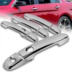 For 2010-2019 Ford Taurus Mirror Chrome Door Handle Covers W/ 2-Smart Keyholes -(2-PU-2111