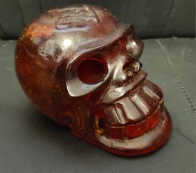 Resin (or Amber) Vintage Skull from Asia - Genuine Article, Not a Reproduction