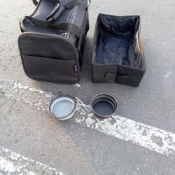 Small Animal Carrier,Travel Litter Box,Food And Water Travel Dish