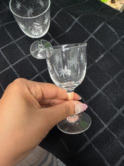 Etched Crystal Cordial Glasses Set of 4