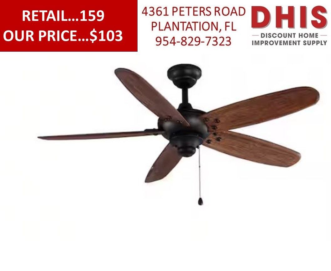 Altura 48 in. Indoor/Outdoor Matte Black Ceiling Fan NEW