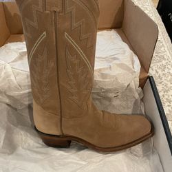 Tony Lama Boots 8EE Tan Suede