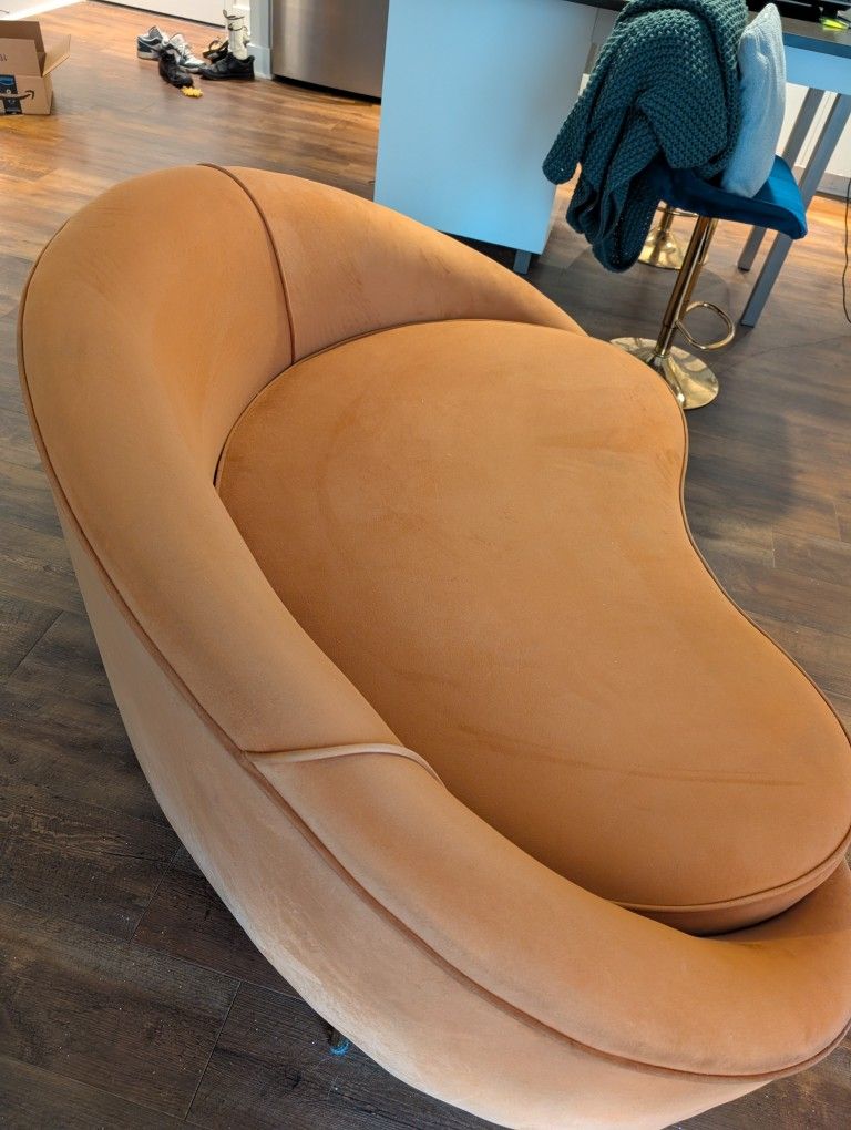 Vintage Orange Bean/Crecent Sofa
