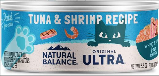 Natural Balance Original Ultra Premium Tuna with Shrimp Formula Canned Cat Food, 5.5-oz, case of 24