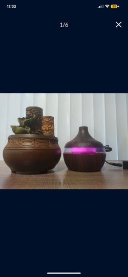 New Never Been Used Color Changing Humidifier USB Powered,   And Battery Operated Candle Waterfall Totem Statue. Perfect For RelaxingClaiminEnviorment