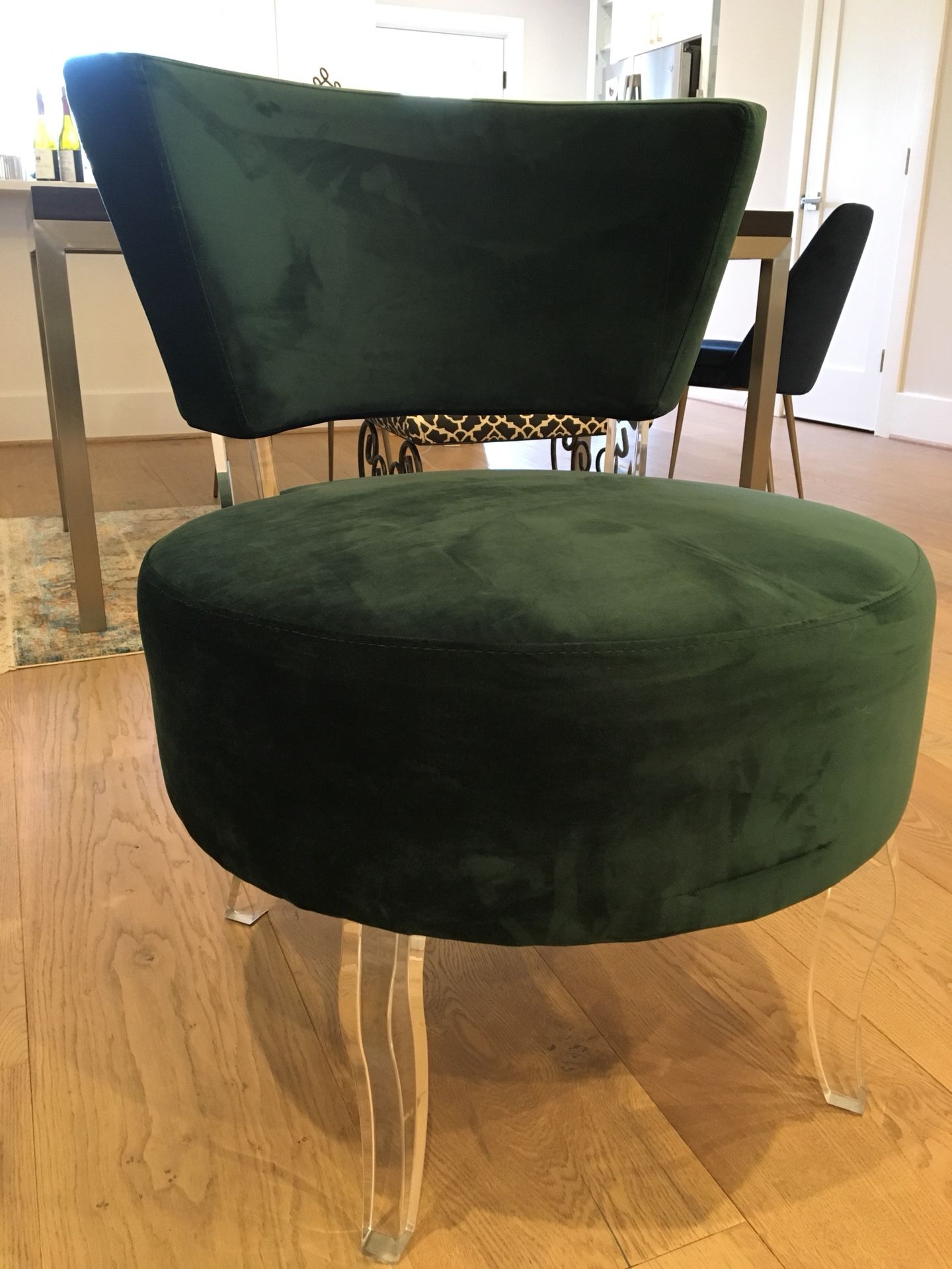 Sabine Collection Emerald Acrylic & Velvet Chair