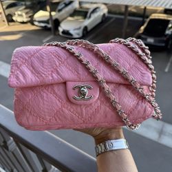 Chanel Timeless Mini Single Flap Python Light Pink